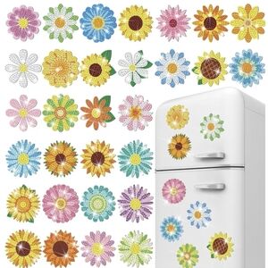 Colorful Flower Magnets Set